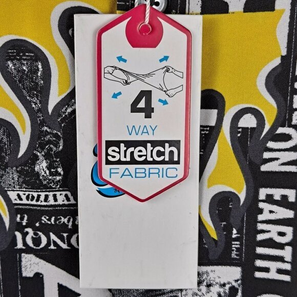 Fresh Prints of BelAir Size Large Black Newsprint Graphic Button Up Shirt NWT - Picture 11 of 13